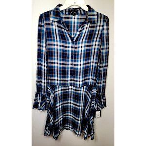 Art Class Girls Ultram Plaid Multicolor Bell Sleeve Dress Size 14-16